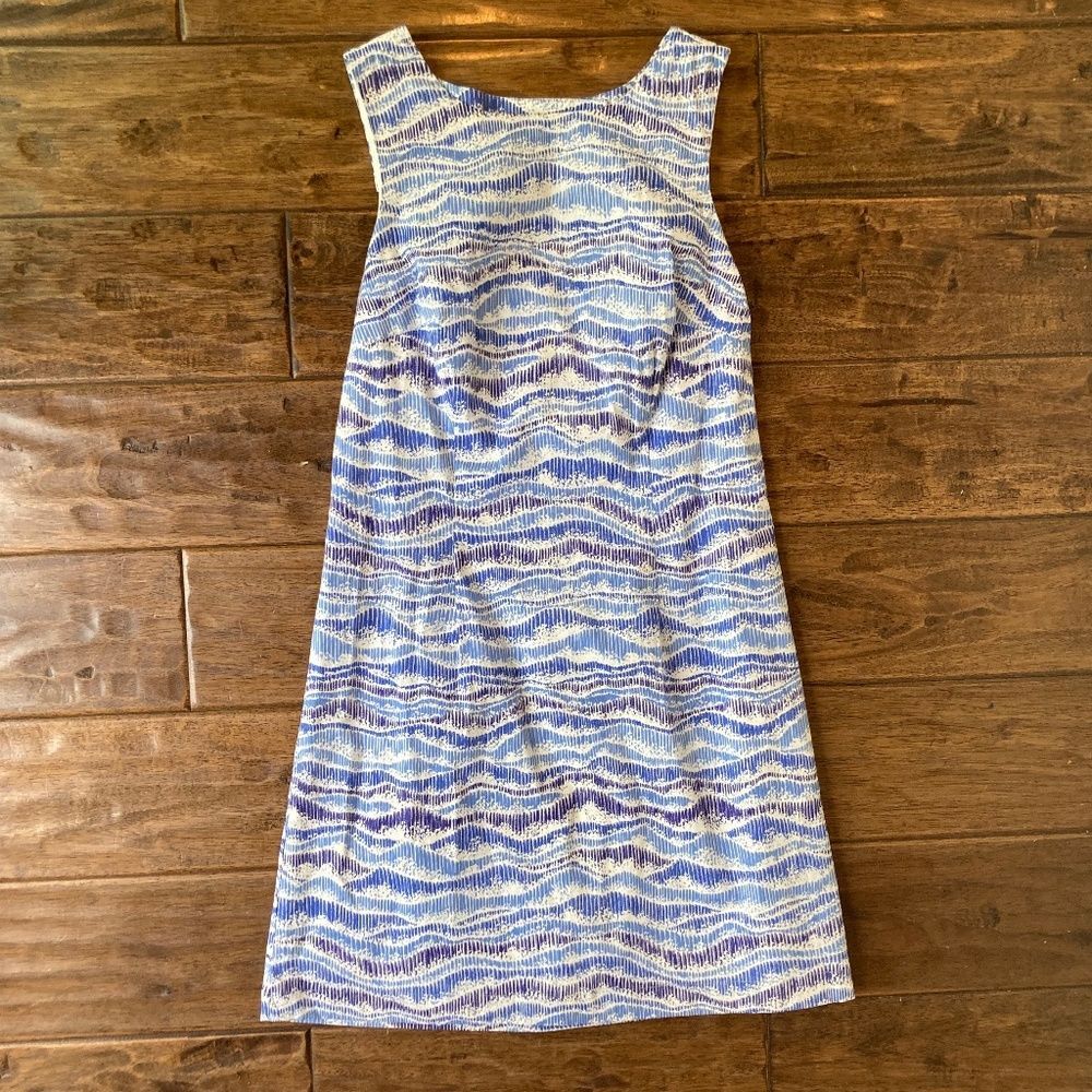 Tori Richard Honolulu Calm Seas Dagmar Sleeveless Dress sz 0 Hawaiian